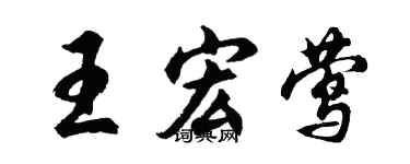 胡問遂王宏鶯行書個性簽名怎么寫