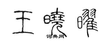 陳聲遠王曉耀篆書個性簽名怎么寫