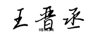 王正良王晉丞行書個性簽名怎么寫