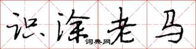 段相林識塗老馬行書怎么寫