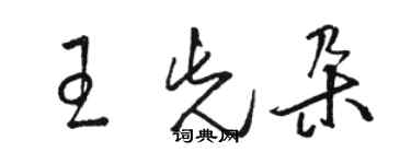 駱恆光王先朵草書個性簽名怎么寫