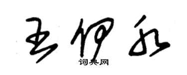 朱錫榮王伊水草書個性簽名怎么寫