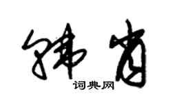 朱錫榮韓肖草書個性簽名怎么寫