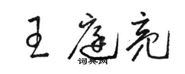 駱恆光王庭亮草書個性簽名怎么寫