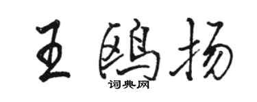 駱恆光王鷗揚行書個性簽名怎么寫