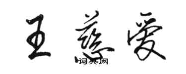 駱恆光王慈愛行書個性簽名怎么寫