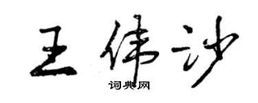 曾慶福王偉沙行書個性簽名怎么寫