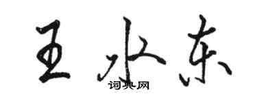 駱恆光王水東行書個性簽名怎么寫