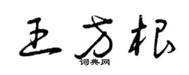 曾慶福王方根草書個性簽名怎么寫