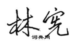 駱恆光林憲行書個性簽名怎么寫