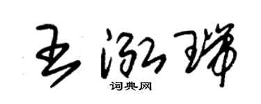 朱錫榮王泓瑞草書個性簽名怎么寫