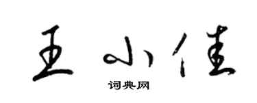 梁錦英王小佳草書個性簽名怎么寫