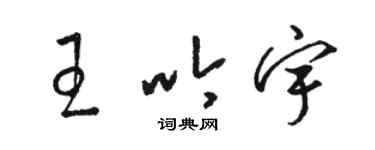 駱恆光王吟宇草書個性簽名怎么寫