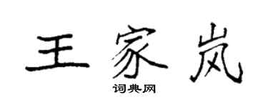 袁強王家嵐楷書個性簽名怎么寫