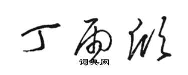 駱恆光丁雨欣草書個性簽名怎么寫