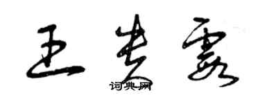 曾慶福王貴霞草書個性簽名怎么寫