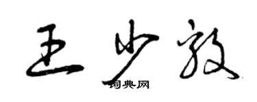 曾慶福王少毅草書個性簽名怎么寫