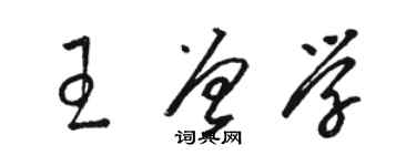 駱恆光王曾學草書個性簽名怎么寫