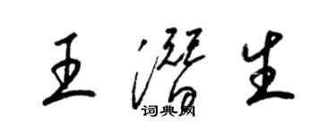 梁錦英王潛生草書個性簽名怎么寫