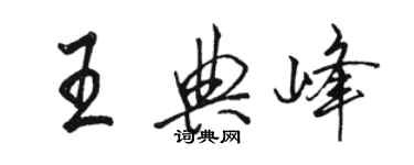 駱恆光王典峰行書個性簽名怎么寫