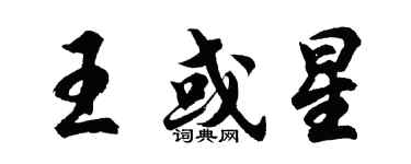 胡問遂王或星行書個性簽名怎么寫