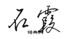 駱恆光石霞行書個性簽名怎么寫