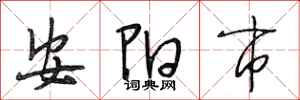 段相林安陽市行書怎么寫