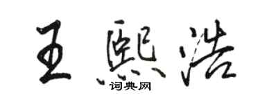 駱恆光王熙浩行書個性簽名怎么寫