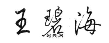 駱恆光王碧海行書個性簽名怎么寫