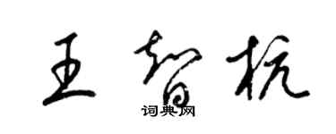 梁錦英王智杭草書個性簽名怎么寫