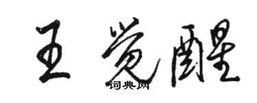 駱恆光王覺醒行書個性簽名怎么寫