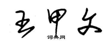 朱錫榮王甲文草書個性簽名怎么寫