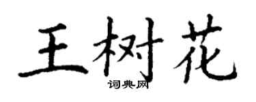 丁謙王樹花楷書個性簽名怎么寫