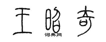 陳墨王昭奇篆書個性簽名怎么寫