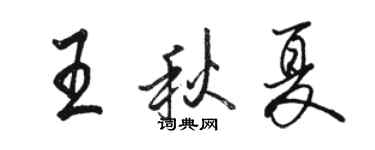 駱恆光王秋夏行書個性簽名怎么寫