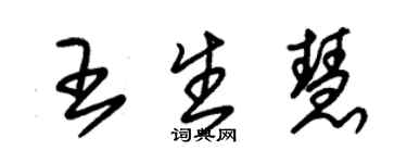 朱錫榮王生慧草書個性簽名怎么寫