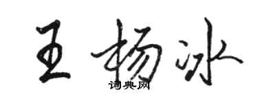 駱恆光王楊冰行書個性簽名怎么寫