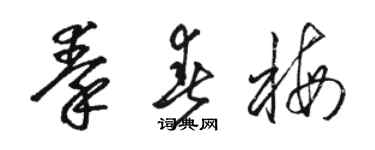駱恆光秦春梅草書個性簽名怎么寫