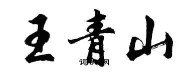 胡問遂王青山行書個性簽名怎么寫