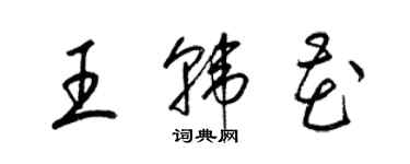 梁錦英王韓花草書個性簽名怎么寫