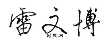 駱恆光雷文博行書個性簽名怎么寫