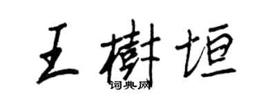 王正良王樹垣行書個性簽名怎么寫