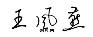 梁錦英王風燕草書個性簽名怎么寫