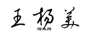 梁錦英王楊美草書個性簽名怎么寫