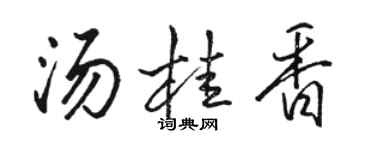 駱恆光湯桂香行書個性簽名怎么寫