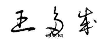 曾慶福王多成草書個性簽名怎么寫