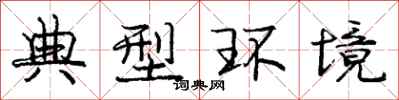 龐中華典型環境行書怎么寫
