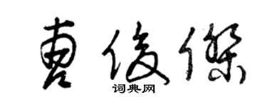 曾慶福曹俊傑草書個性簽名怎么寫