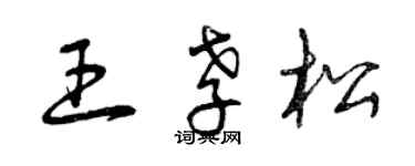 曾慶福王孝松草書個性簽名怎么寫