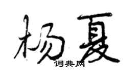 曾慶福楊夏行書個性簽名怎么寫
